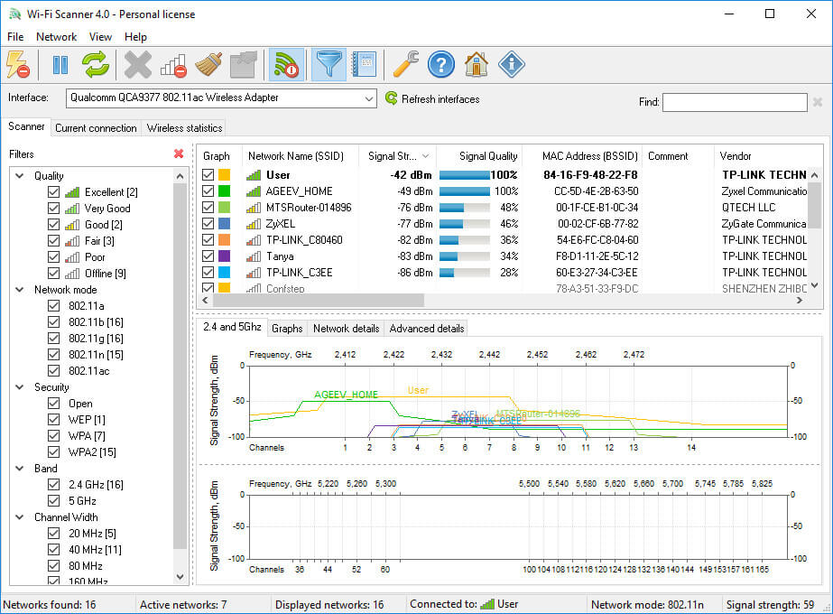 LizardSystems Wi-Fi Scanner